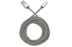 10ft Nylon Braided Micro USB Cable - Durable & Tangle-Free Design