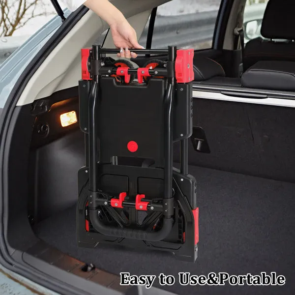 150kg 2-in-1 luggage trolley red