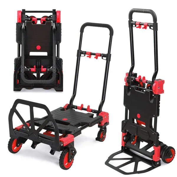 150kg 2-in-1 luggage trolley red