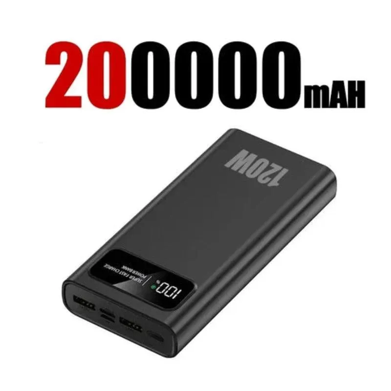 200000mAH 120W Power Bank Super Fast