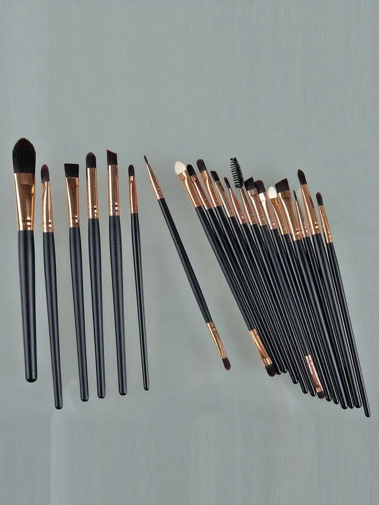 20pcs Professional Makeup Brushes Set Metal Make Up Brush Set-Black