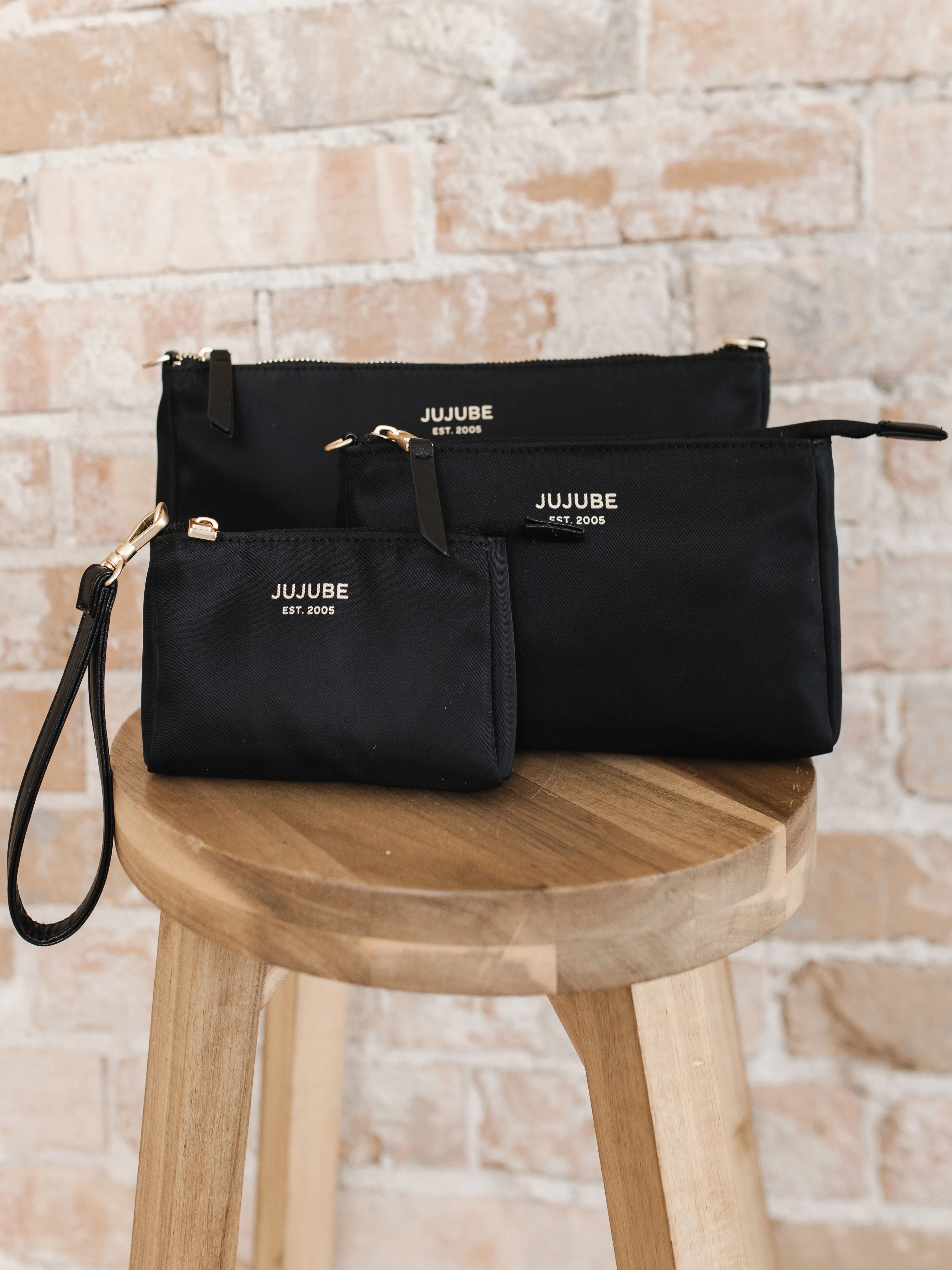 3-piece Pouch Set Black