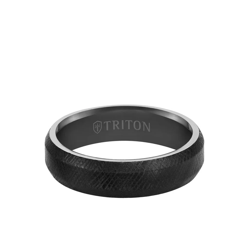 6MM Tungsten Carbide Ring - Florentine Center and Bevel Edge