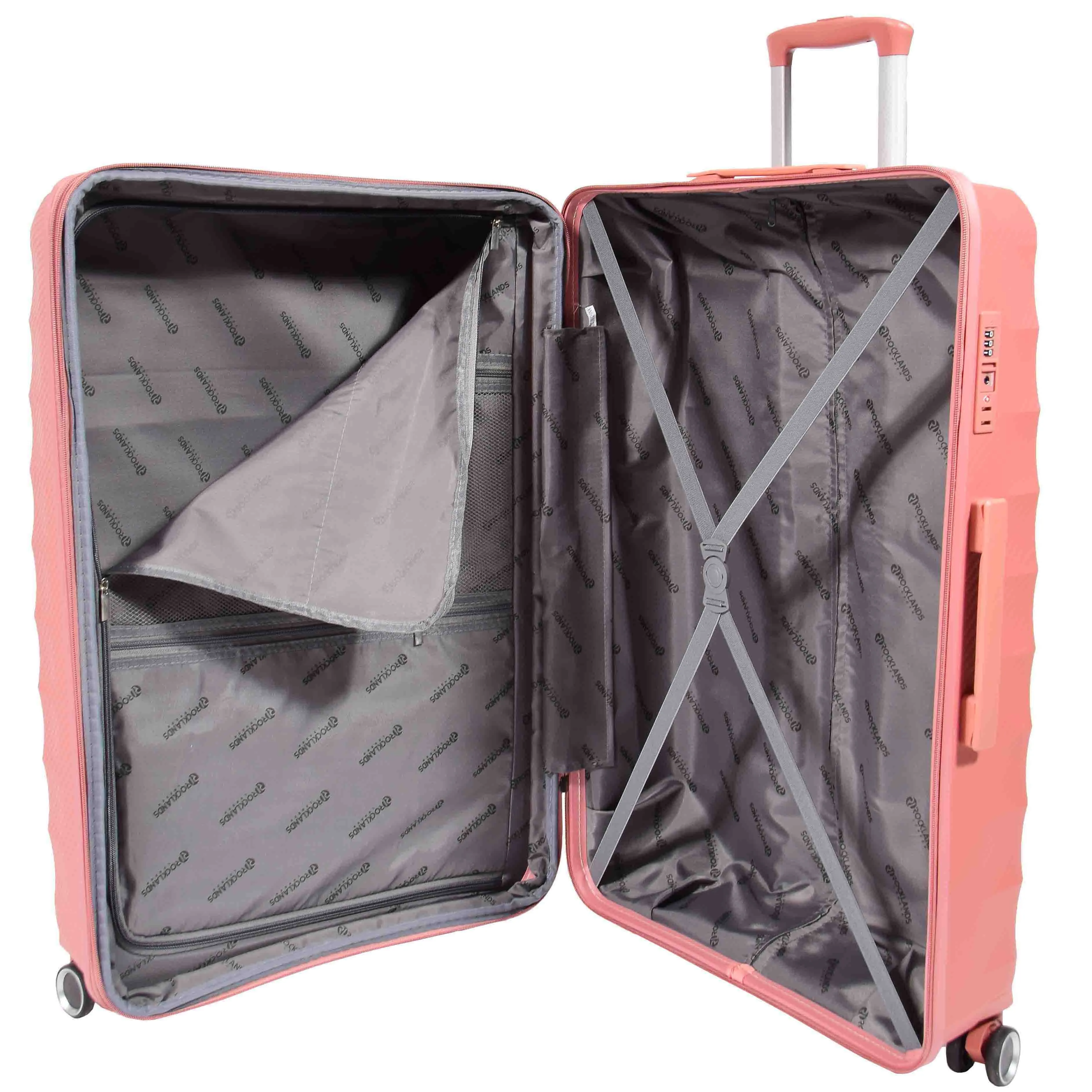 8 Wheel Spinner Luggage Expandable Arcturus Rose Gold