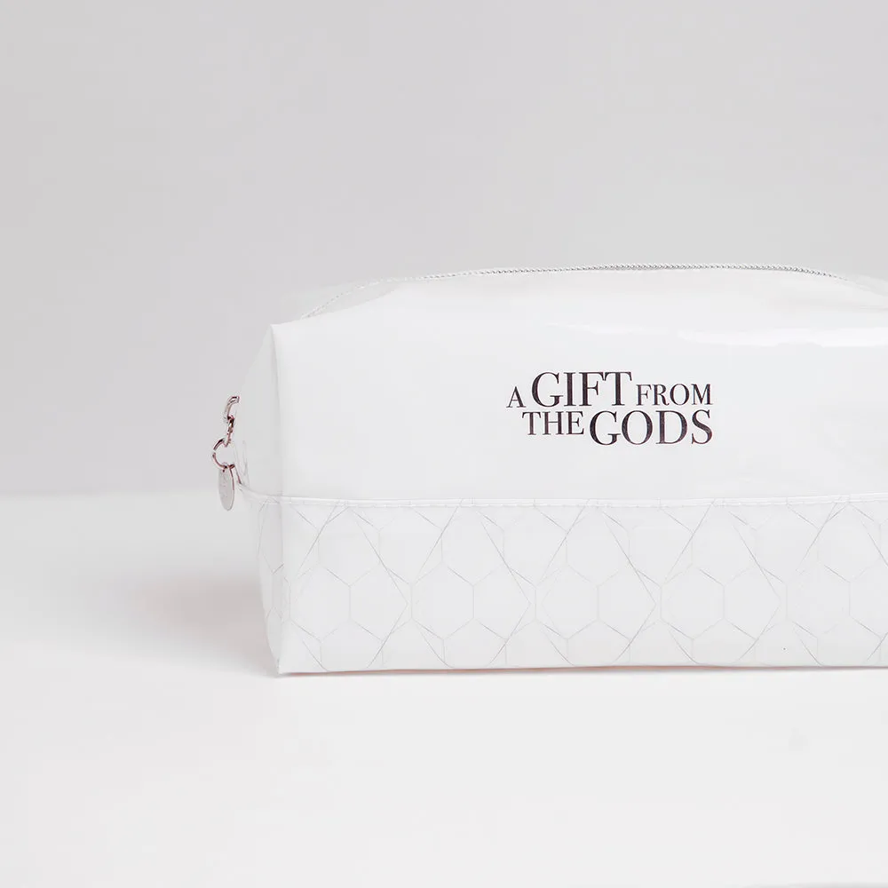 A Gift From The Gods Geo White Square Cosmetic Bag