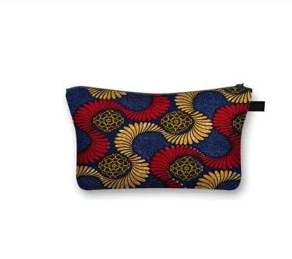 African Print Makeup and Cosmetic Bag - Kente