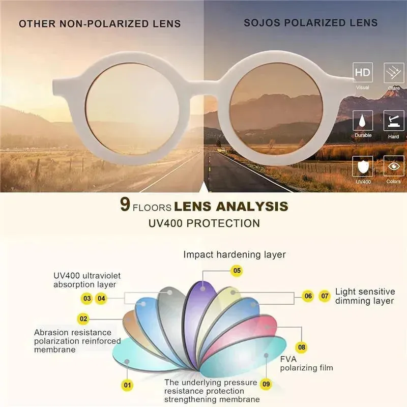 Ali Oli - SOJOS Cute Round Polarized Sunglasses, UV400 Protection, Taupe