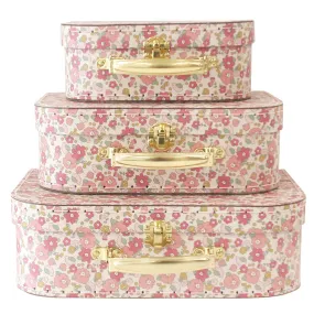 Alimrose Nesting Suitcase Set, Rose Garden