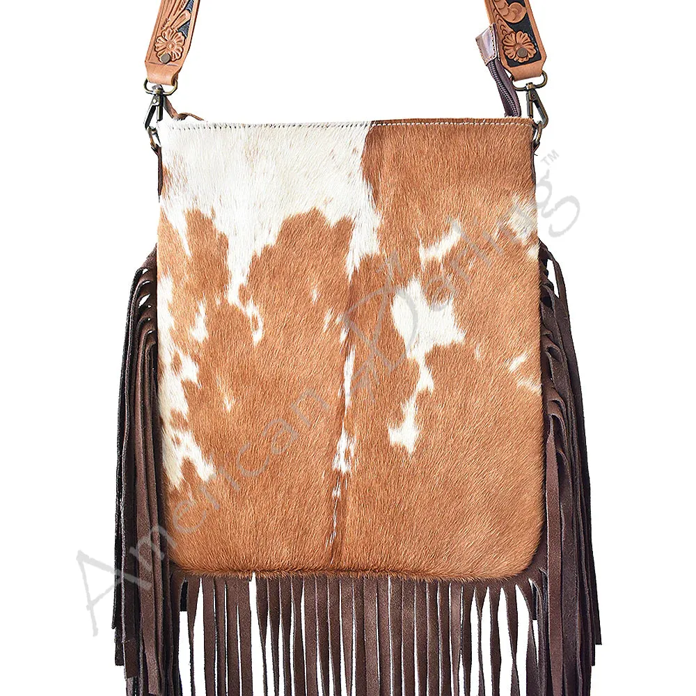 American Darling Conceal Carry Tan Cowhide w/ Fringe Crossbody