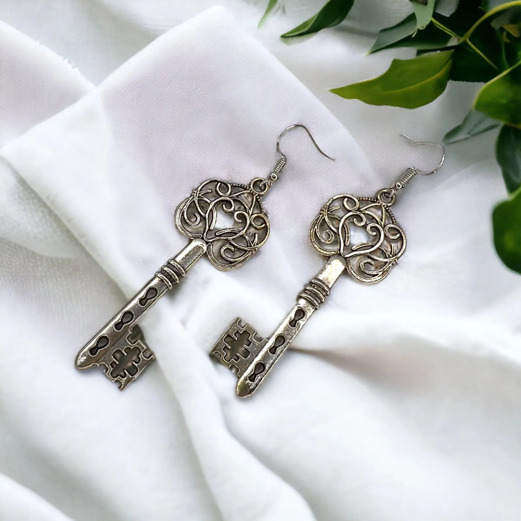 Antique Key Earrings - Lock Earrings, Handmade Earrings, Key Earrings, Motivational Gift