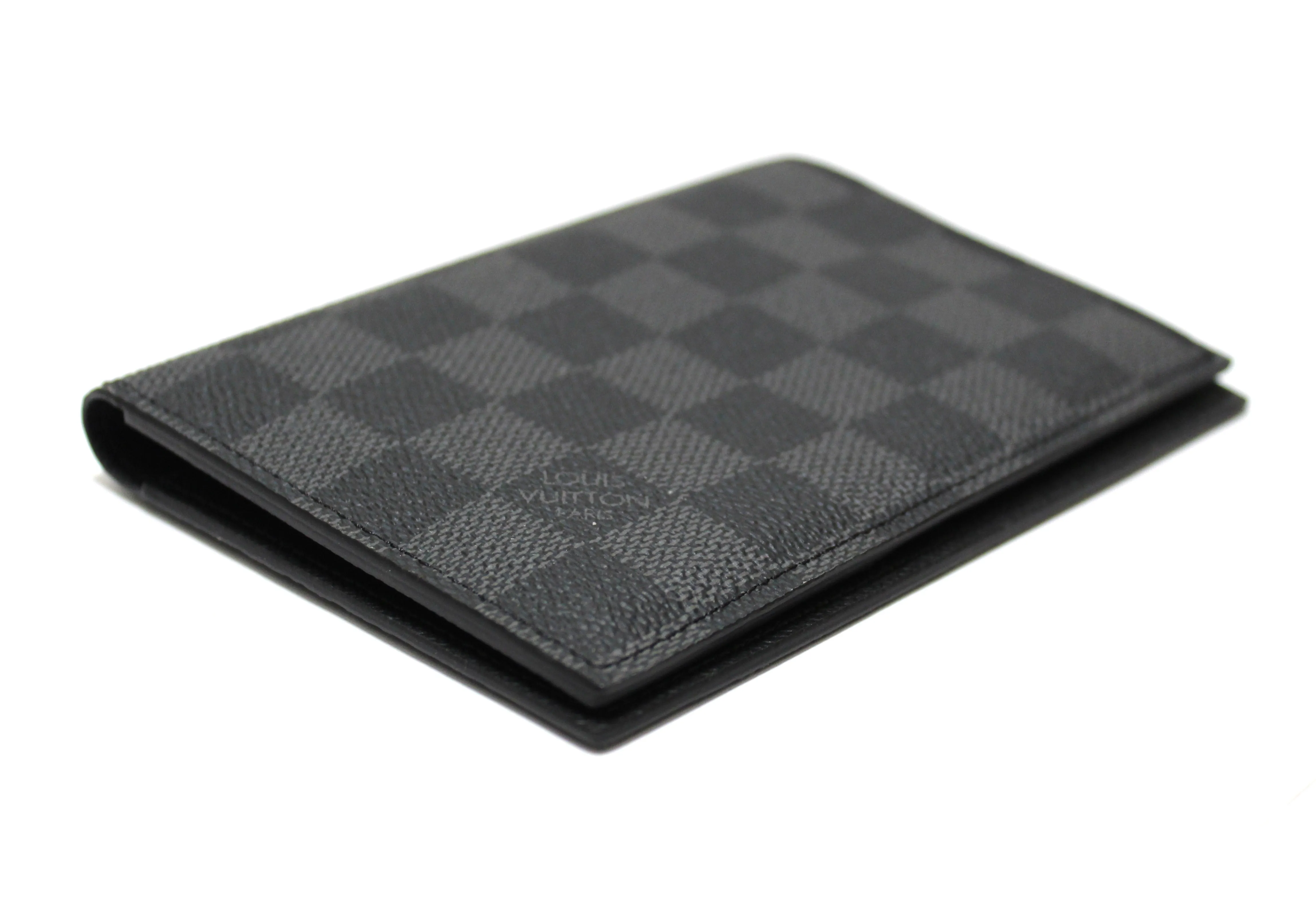 Authentic Louis Vuitton Damier Graphite Canvas Passport Cover Holder