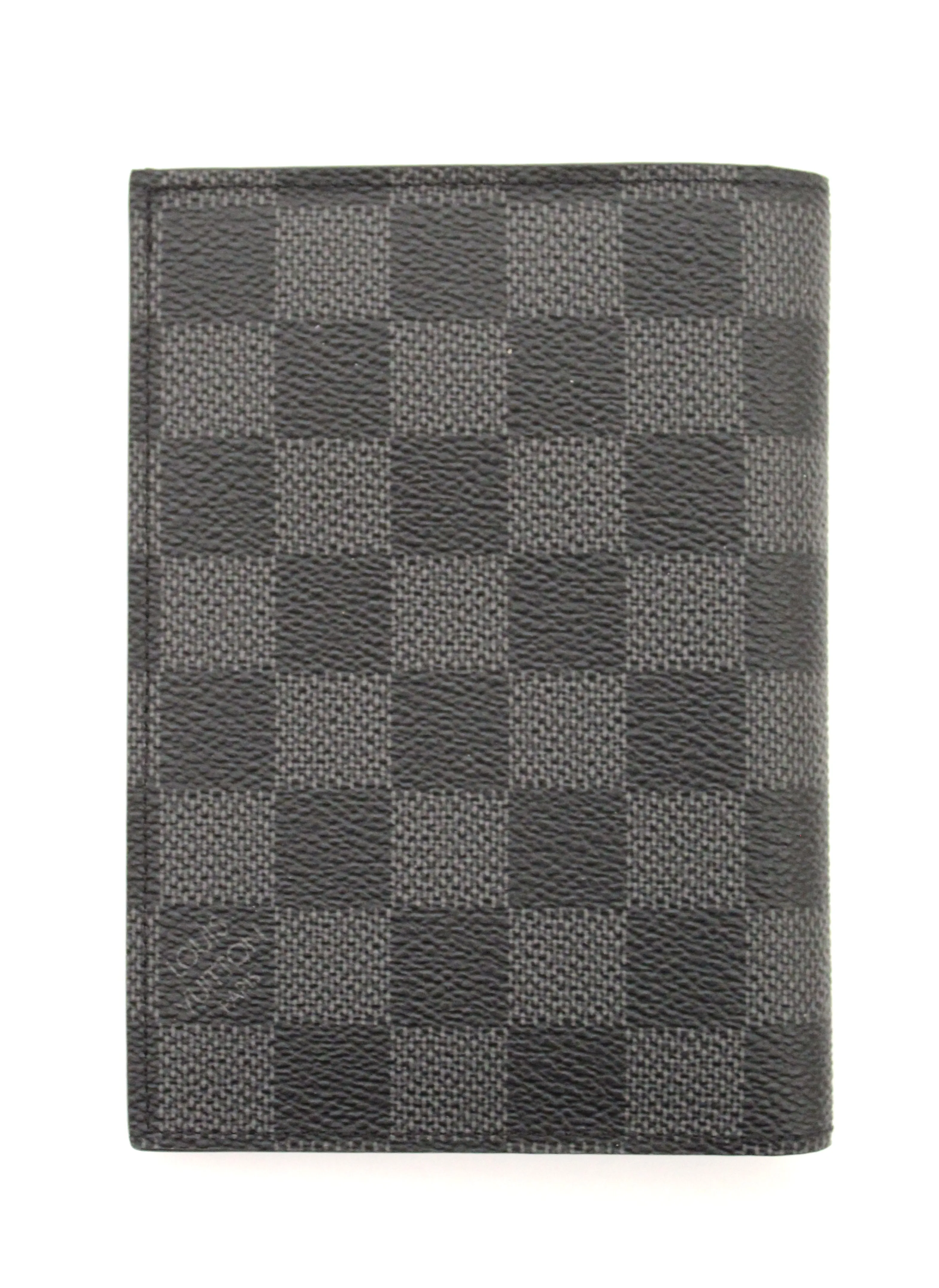 Authentic Louis Vuitton Damier Graphite Canvas Passport Cover Holder