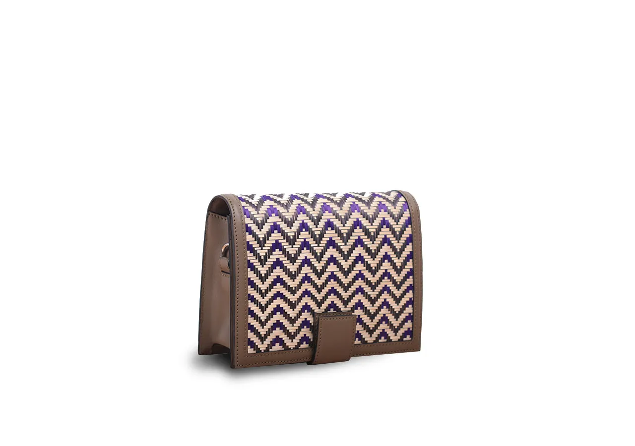 Bamboo Mini Bag (Khaki-Purple)