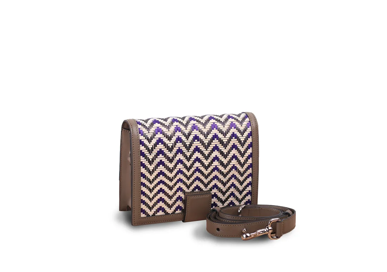 Bamboo Mini Bag (Khaki-Purple)