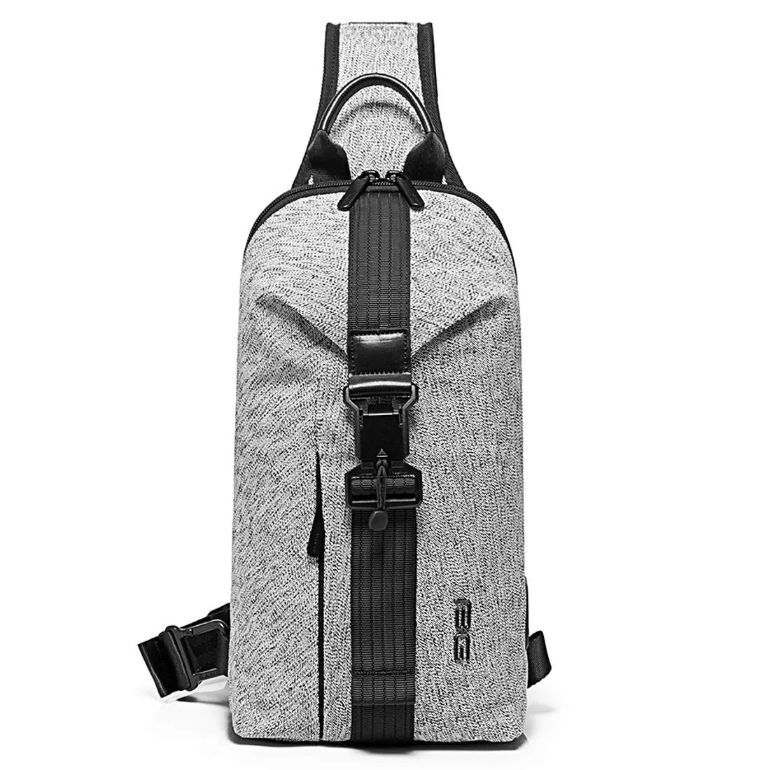 BANGE Anti theft Water Resistant Crossbody Sling bag with USB charging (Grey)