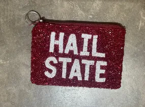 Beaded Small Coin Purse Hail State