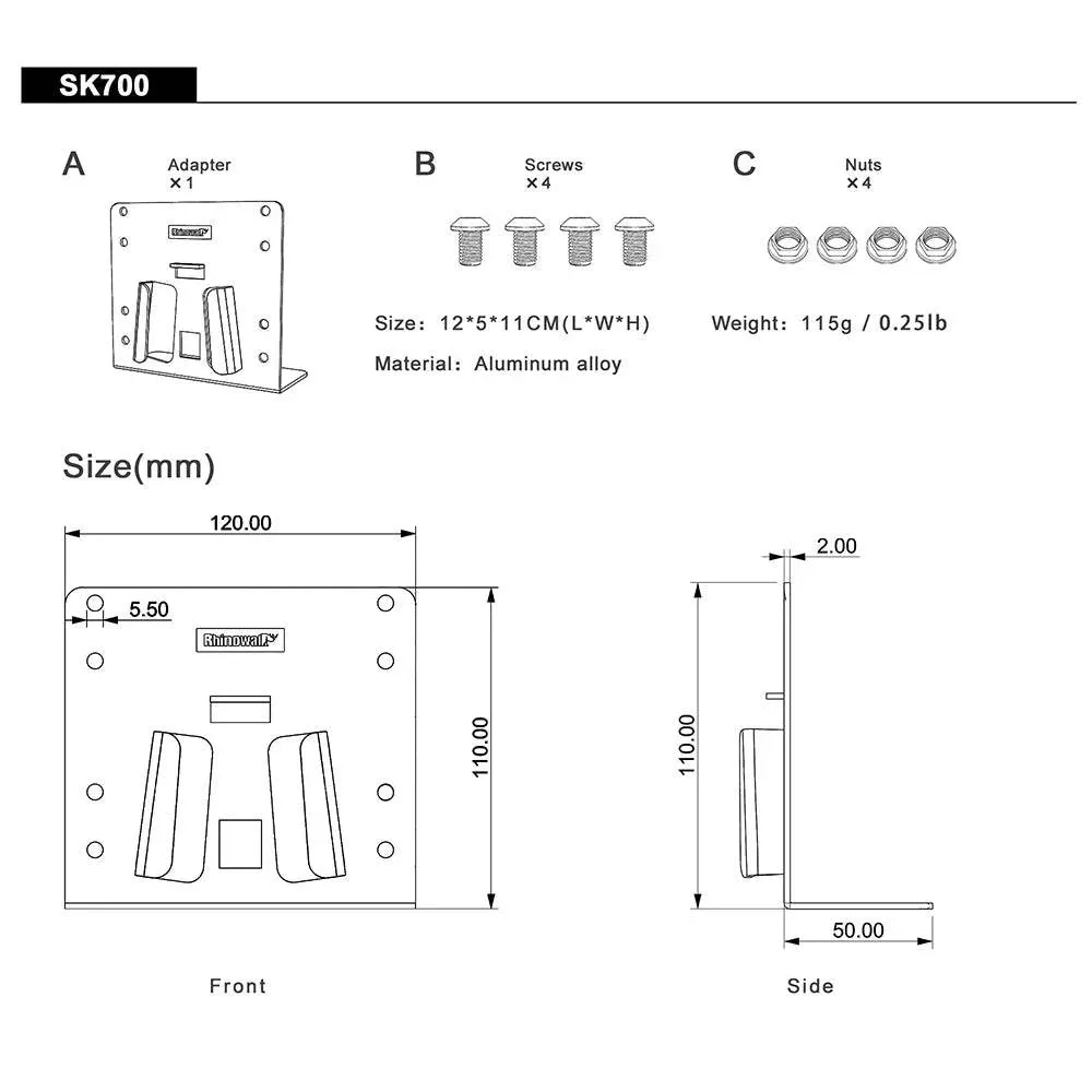 Bike Bag Adapter Folding Bike Front Bag Block Adapter For Bicycle Rack Aluminum Alloy Bicycle Bag Installation Accessory