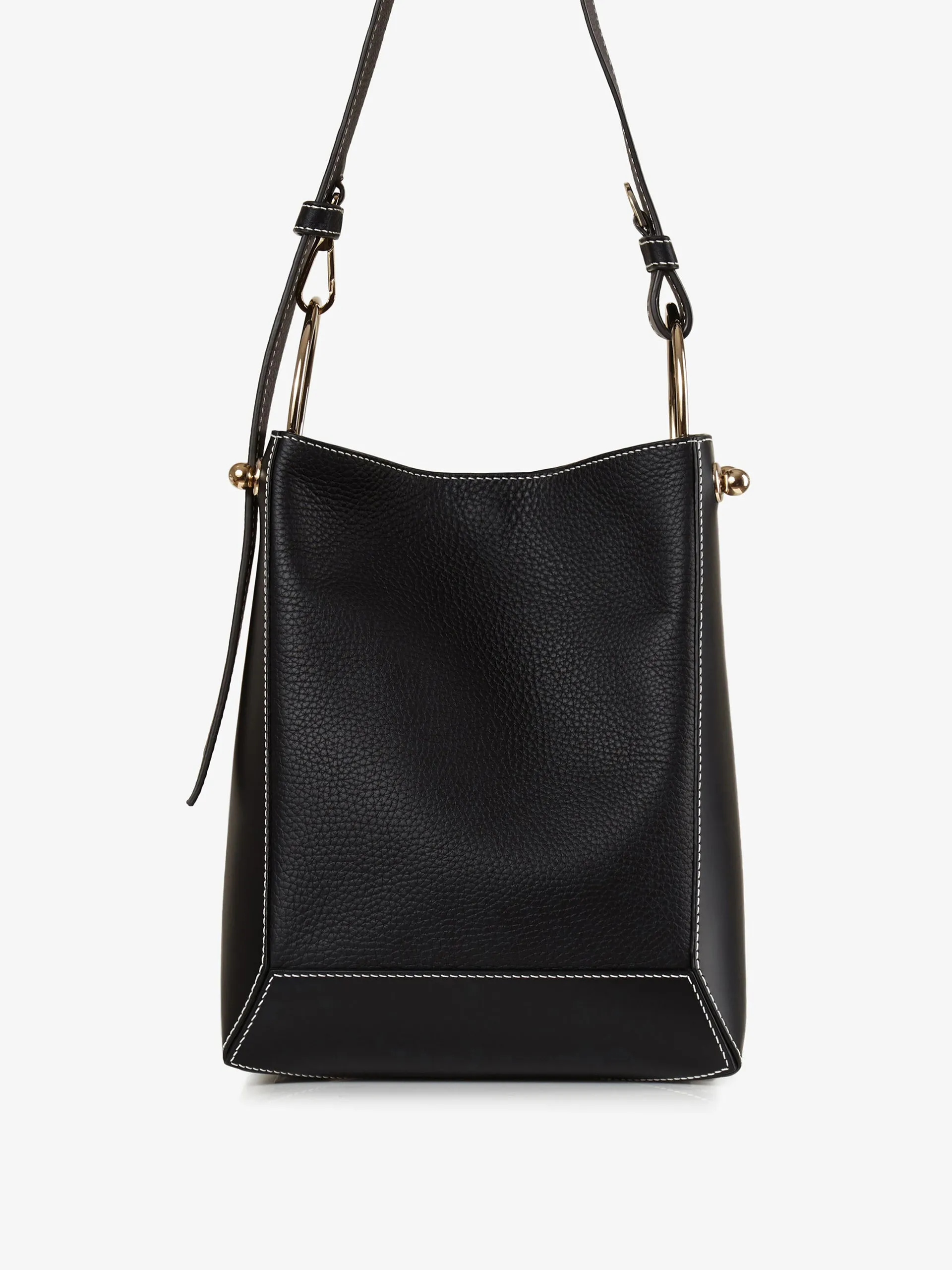 Black Lana Midi bucket bag