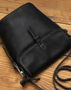 Black LEATHER WOMEN Bucket SHOULDER BAG Barrel Crossbody Purses FOR WOMEN