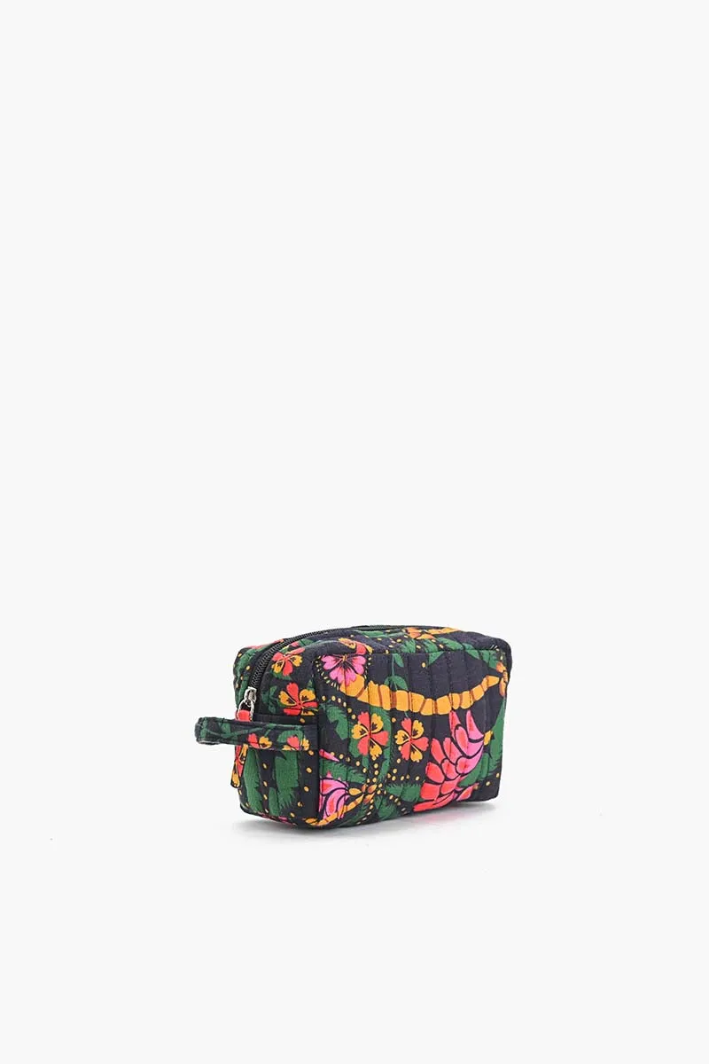 Black Multi Floret Makeup Bag