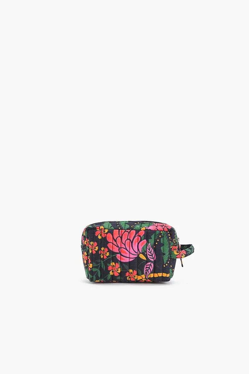 Black Multi Floret Makeup Bag