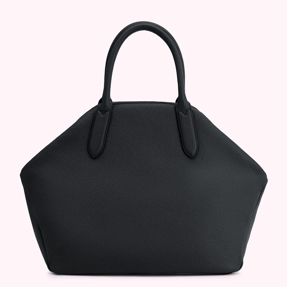 BLACK MULTI LEATHER LARGE VALENTINA HANDBAG