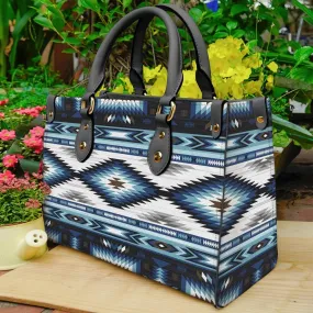 Blue Colors Pattern Leather Bag WCS