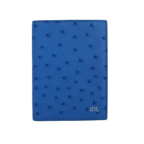 Blue Ostrich Passport Holder