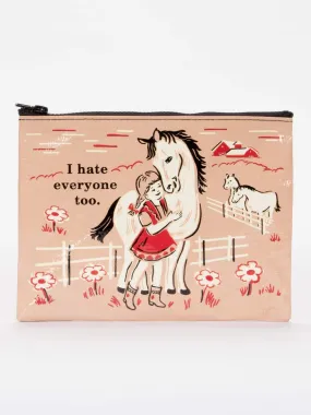 Blue Q I Hate Everyone Too Zipper Pouch