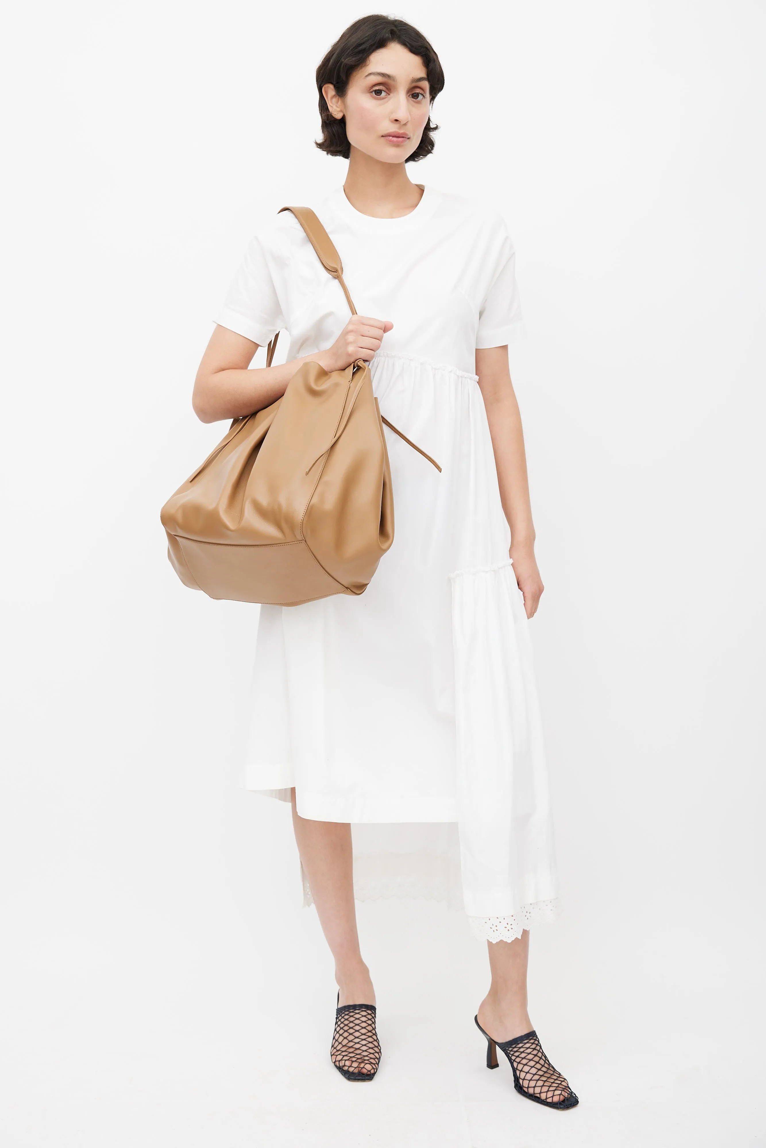 Brown Leather Bucket Bag