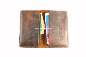 Brown Leather Passport Wallet