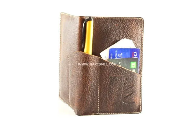 Brown Leather Passport Wallet