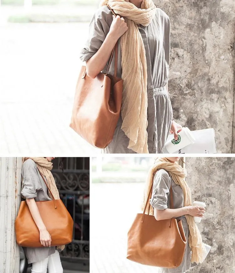 Brown Leather Tote Bag,Handbags,Women Bag