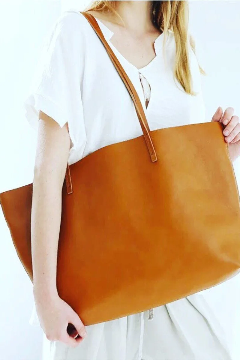 Brown Leather Tote Bag,Handbags,Women Bag