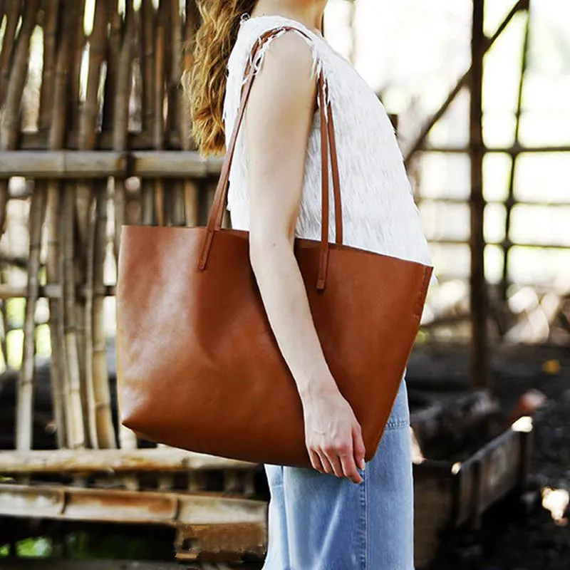 Brown Leather Tote Bag,Handbags,Women Bag