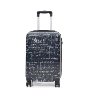 Cabin Size Four Wheel Suitcase Hard Shell Luggage Maths Print