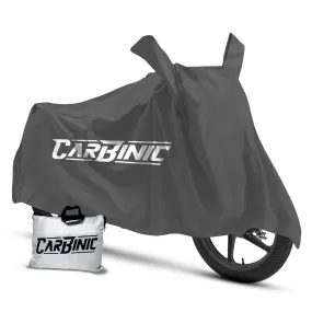 CARBINIC Water Resistant Bike Cover | Yamaha Suzuki Splendor Pulsar Bike Cover | UV Proof Scratchproof with Mirror Pocket Cover | Dustproof Washable Bike Accessories | Grey