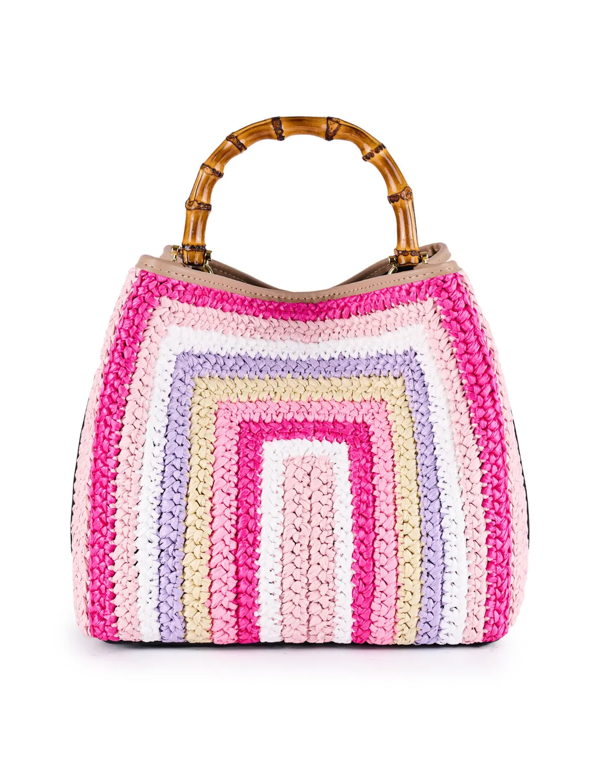 Cayos Crochet Bamboo Bucket Bag