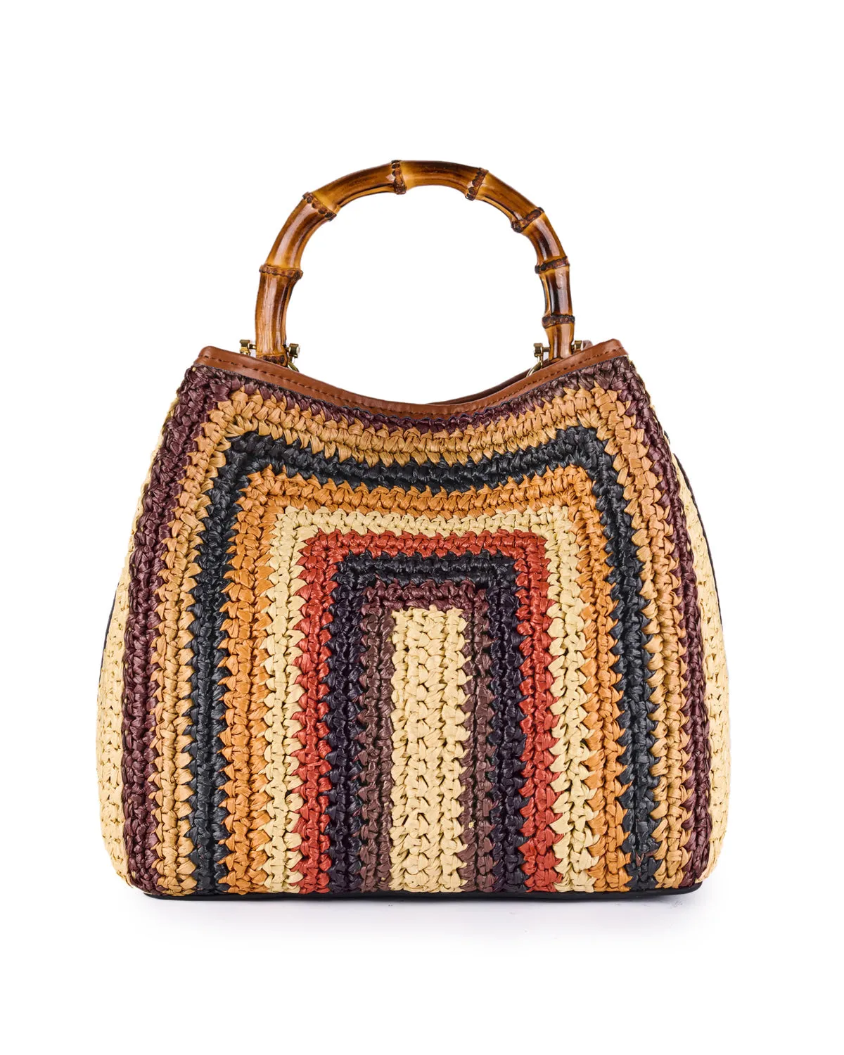 Cayos Crochet Bamboo Bucket Bag