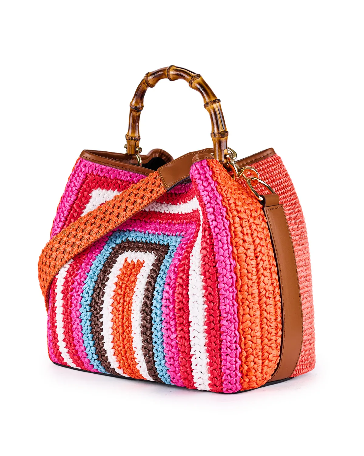 Cayos Crochet Bamboo Bucket Bag