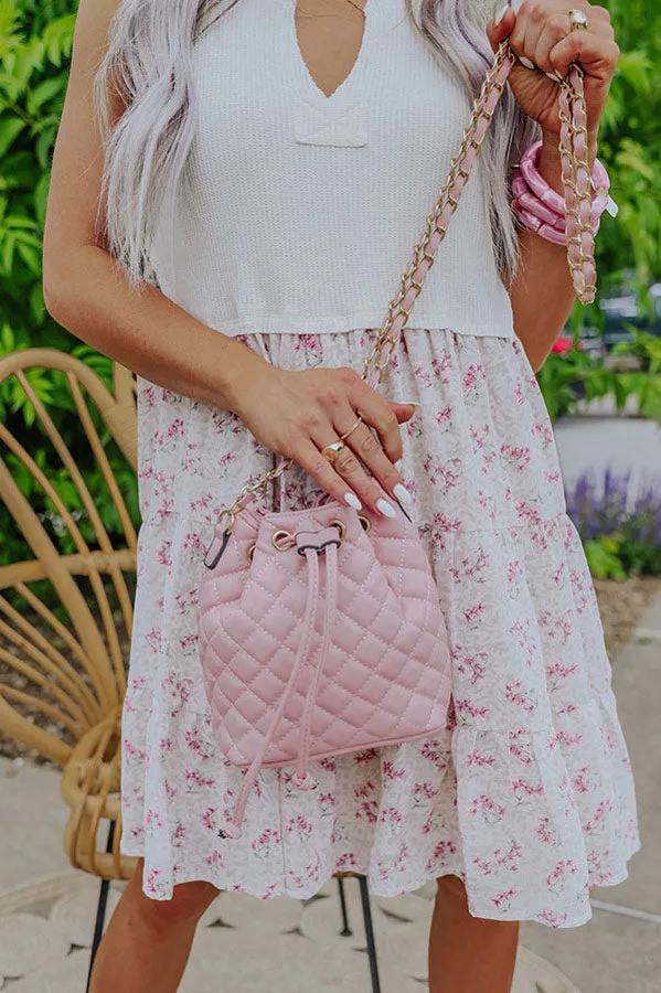 Champagne Craving Quilted Faux Leather Crossbody In Blush