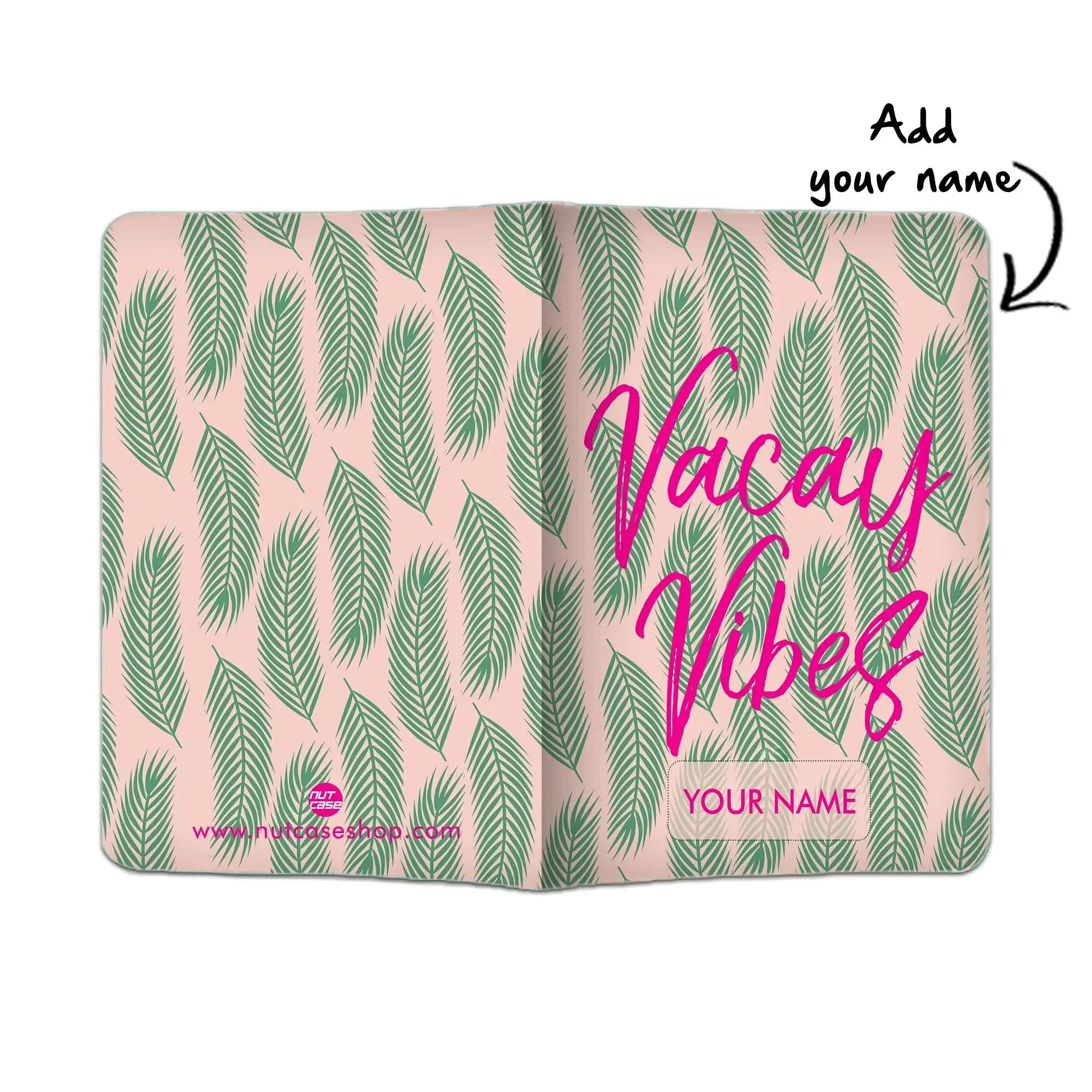 Classy Customized Passport Holder - Vacay Vibes With Leaves