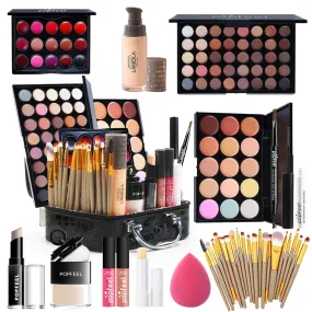 Complete Women's Makeup Collection: Brush Set, Eyeshadow Palette, Lip Gloss, Mascara & More!