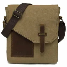 Cowhide & Canvas Small Messenger Bag