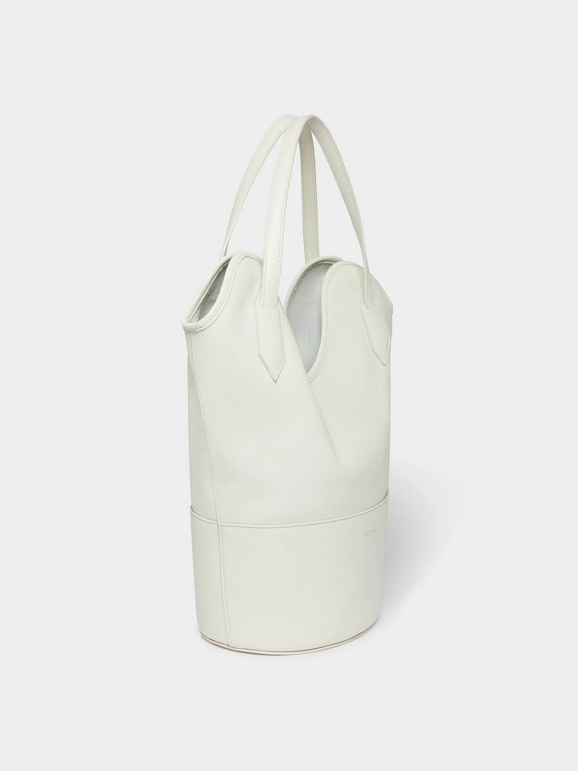 Cream small Ray bucket bag