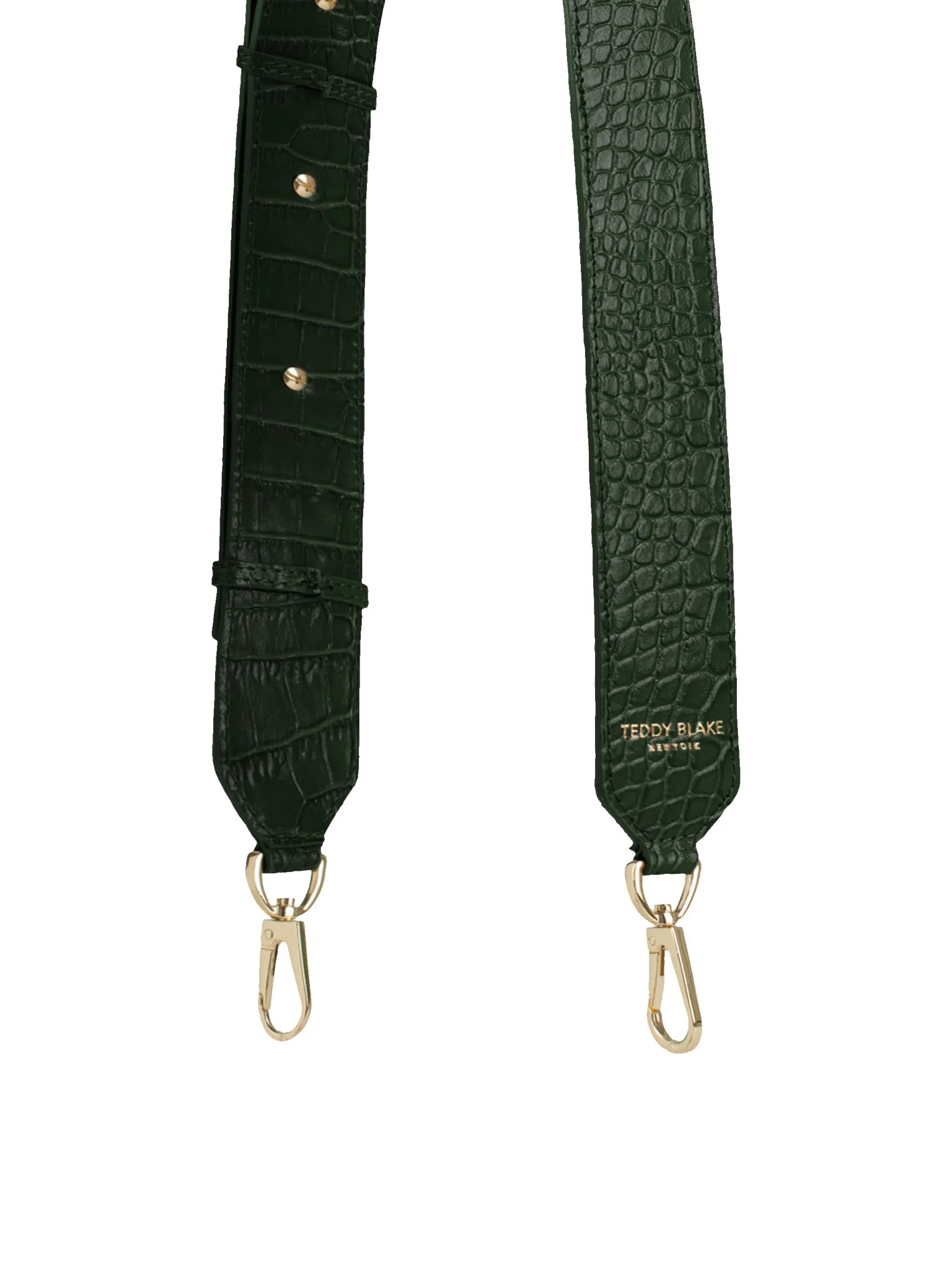 Croco Leather Wide Strap - Dark Green