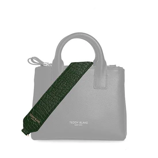 Croco Leather Wide Strap - Dark Green