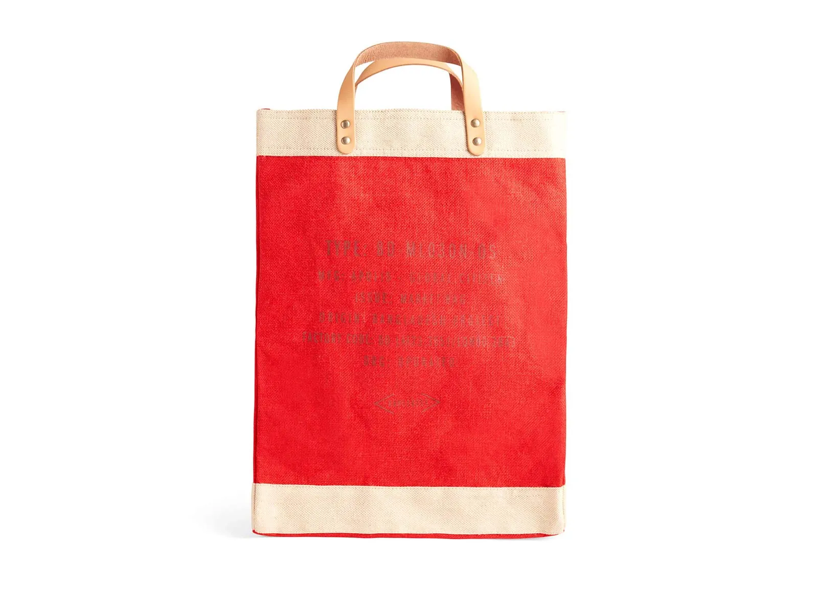 Customized Market Bag in Red - Wholesale