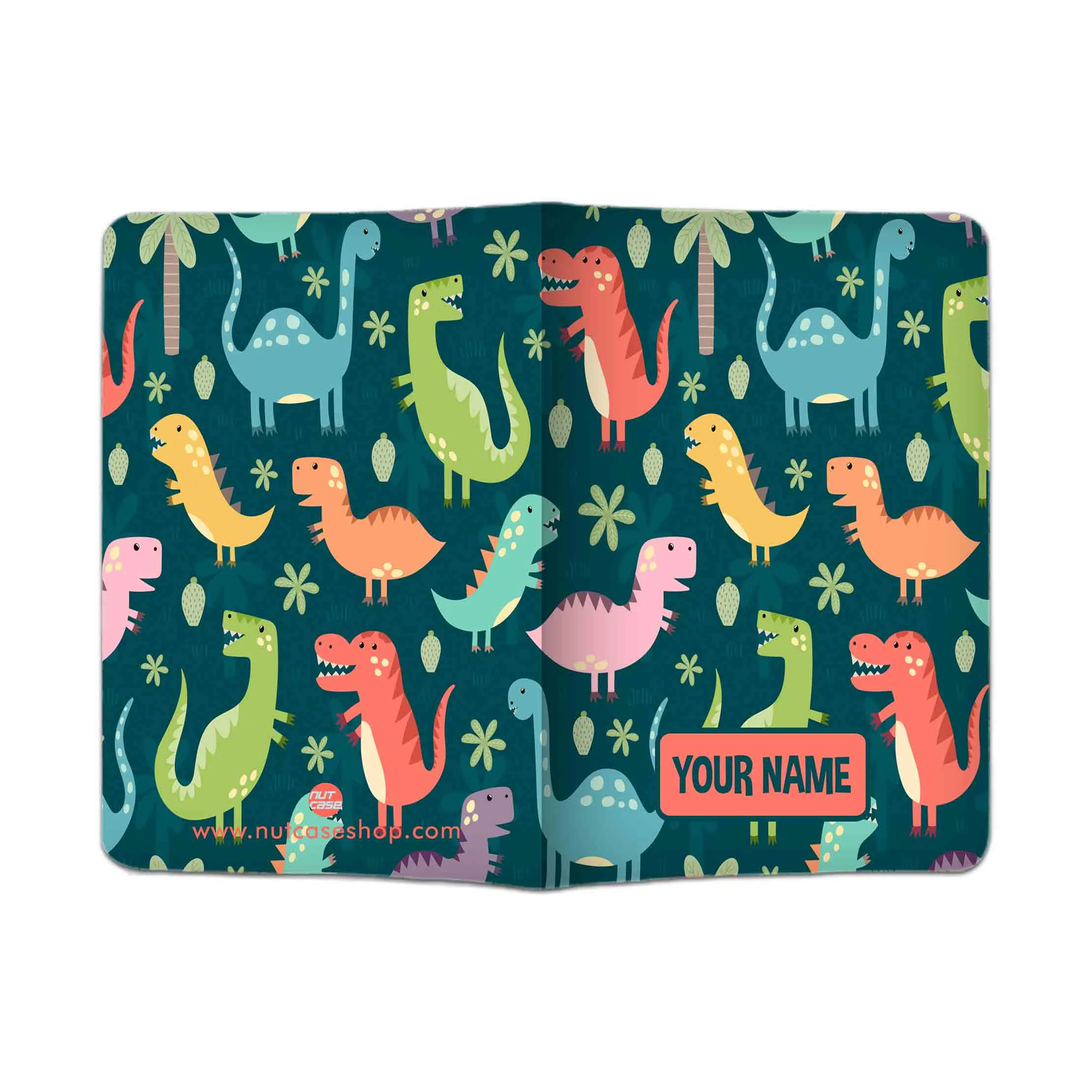 Customized Passport Cover Baggage Tag Set for Children - Sweet Dinosaurs