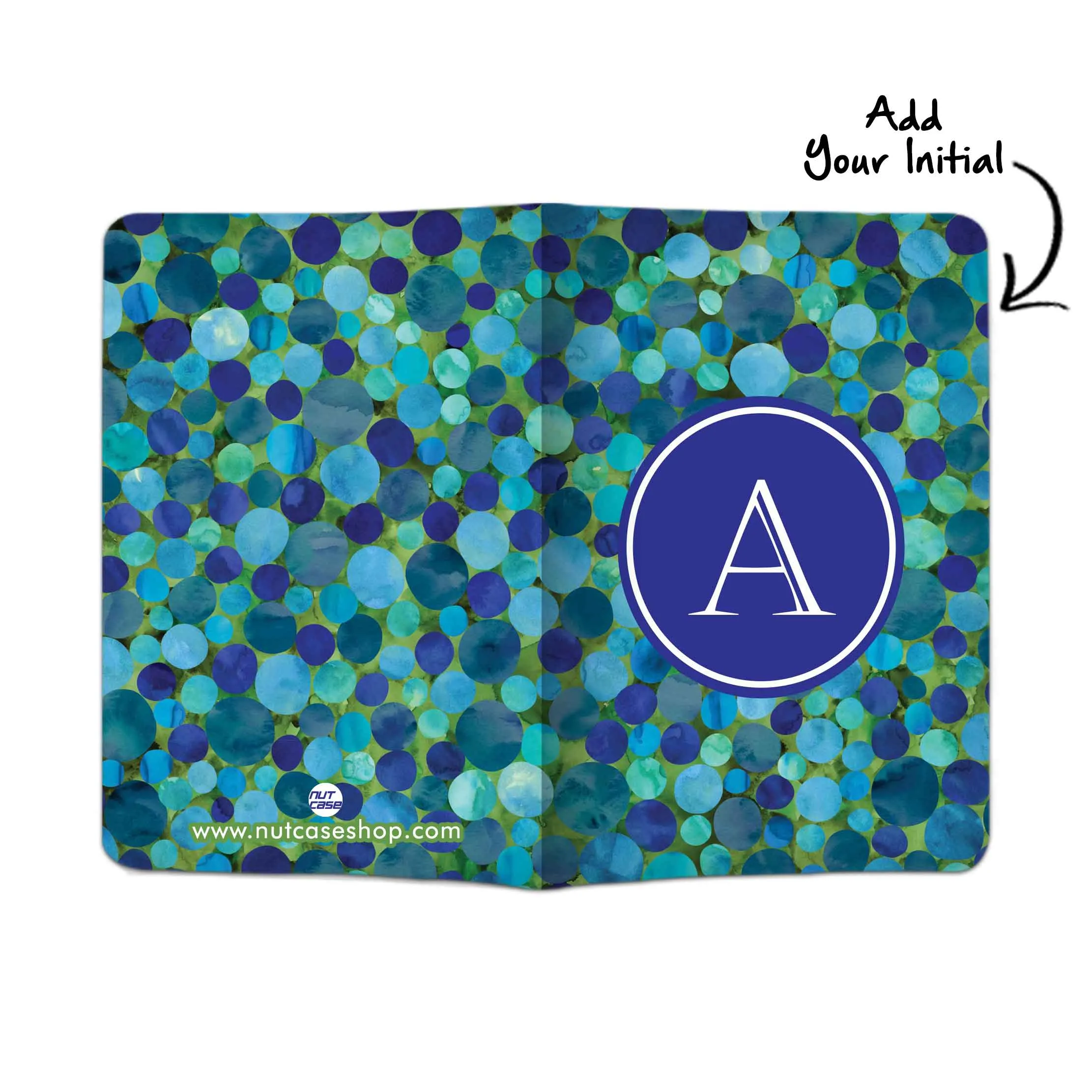 Customized Passport Cover Travel Luggage Tag - Marble Blue Dots